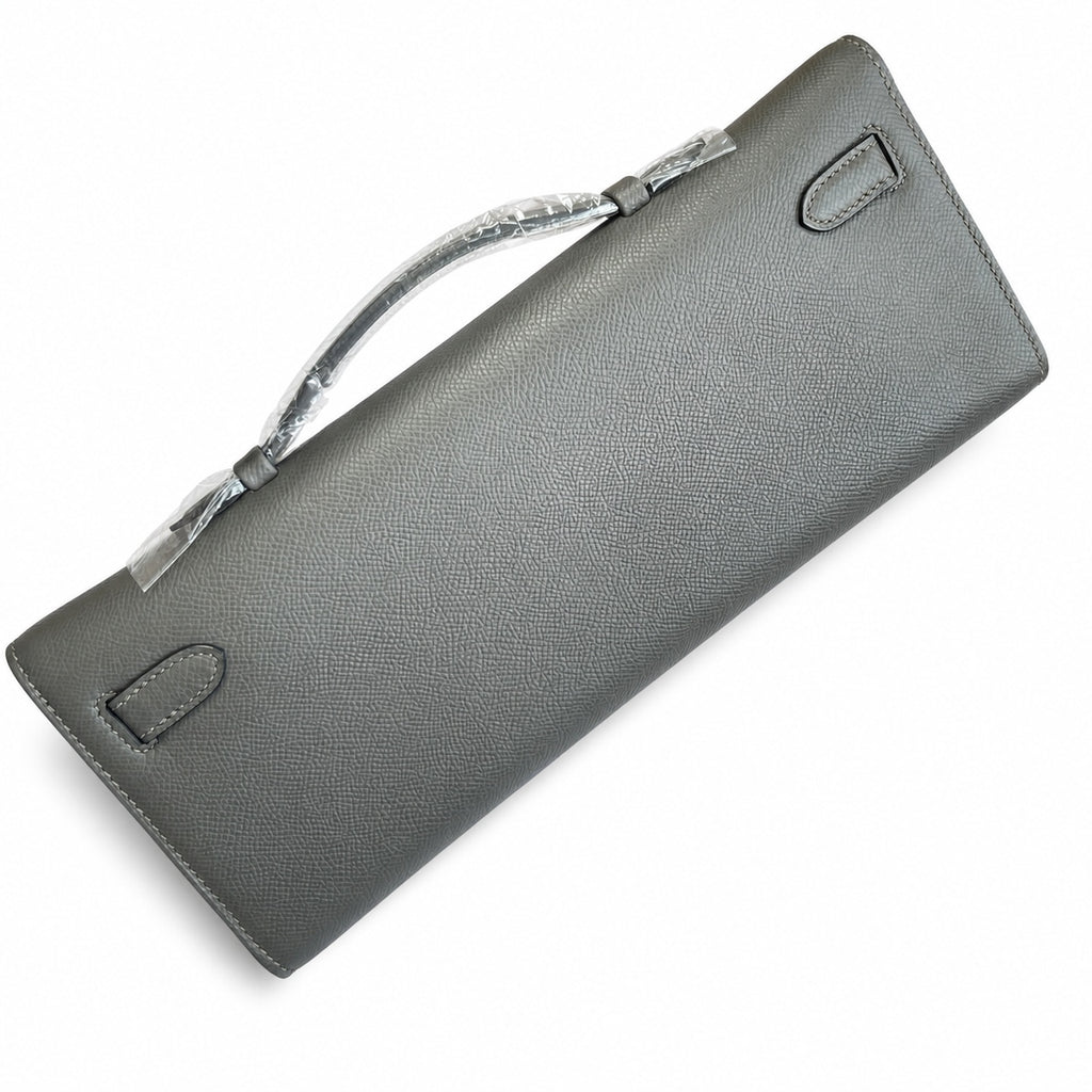 Kelly Cut 31 Clutch Epsom Leather Picture Pewter Gray