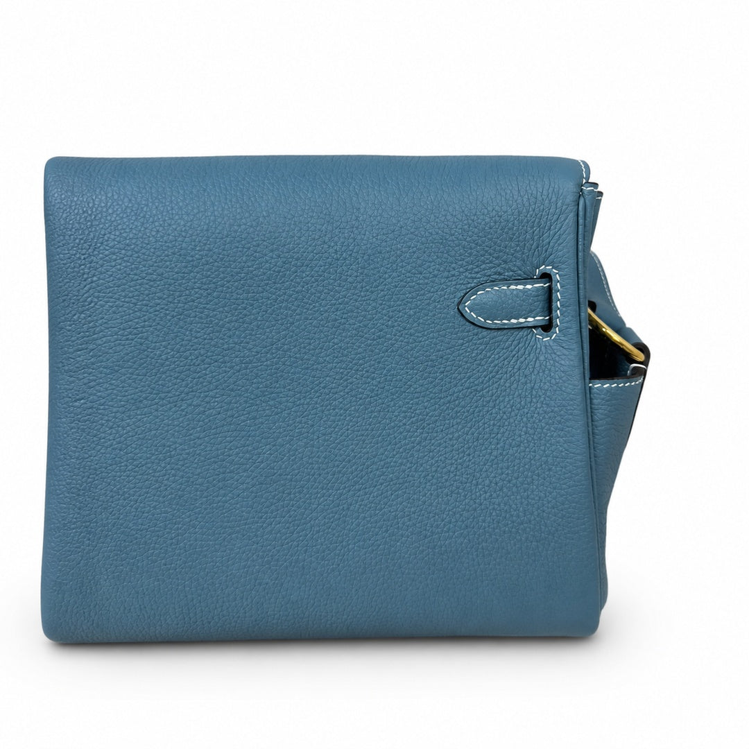 🆕 In stock Kelly Messenger messenger bag for men and women, denim orchid buckle, imported leather, all-steel hand-waxed thread, the highest cost-effectiveness on the Internet. The classic combination