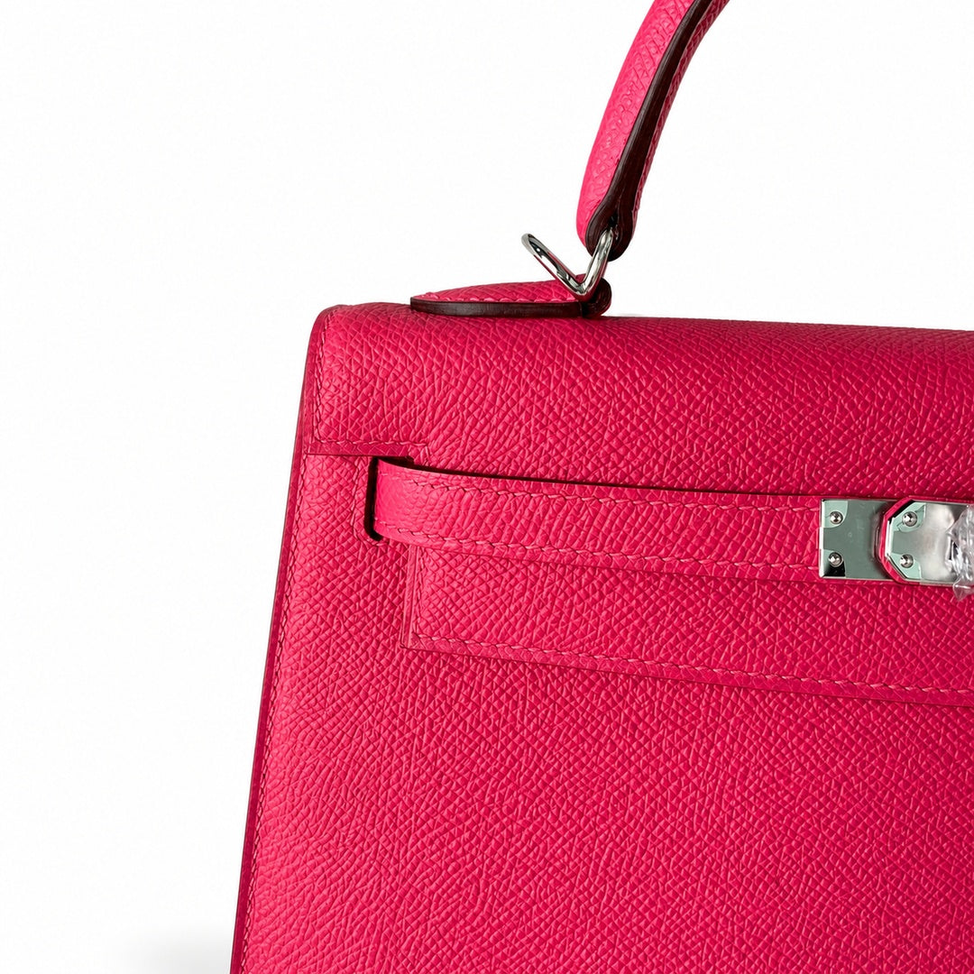 Customer order💕kelly25 5J pink epsom silver buckle hand-stitched