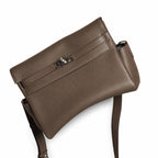 Kelly Messenger messenger bag, large size, pewter gray Togo leather, 🉑Pre-order Togo calfskin messenger bag. - Flap with swivel hardware - Large internal zip pocket - Internal front pocket - 2 externa
