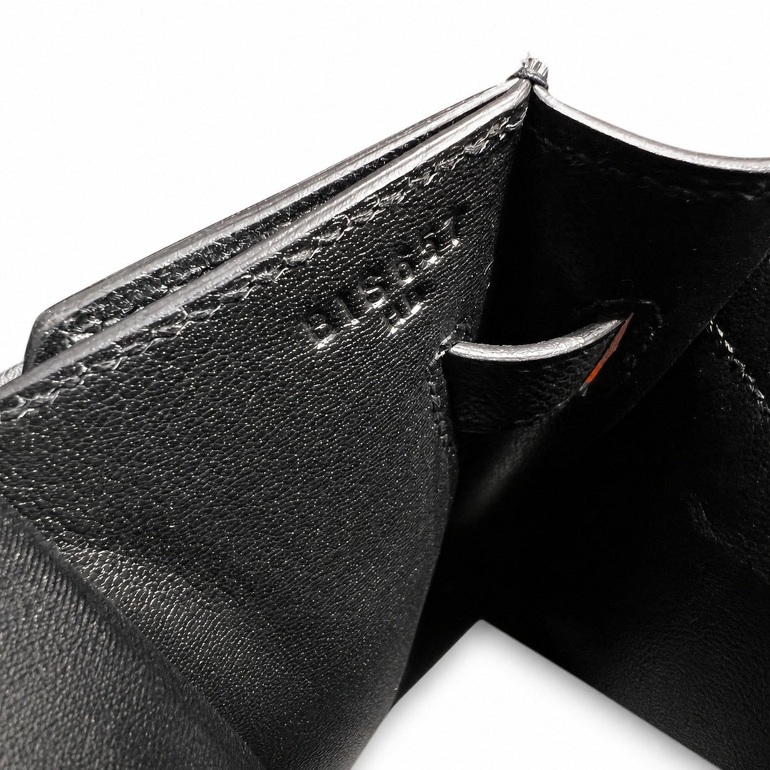 kelly Depeches clutch, Epsom leather 89 Noir black, top-notch craftsmanship! Counter quality!