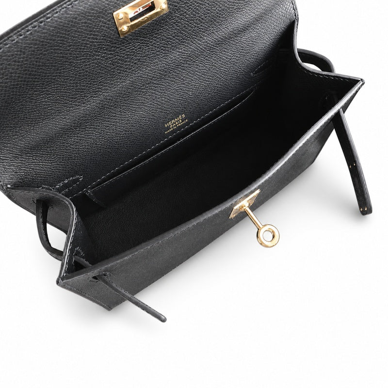 mini kelly 22 generation black epsom leather gold buckle and silver buckle ready for sale, every beautiful girl, an essential beauty bag