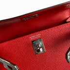 Fully hand-sewn👉Second generation Mini Kelly 19cm imported Epsom leather flag red silver buckle