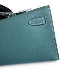 Kelly Cut 31 Clutch Epsom Leather Picture Denim Blue