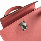 Fully hand-sewn👉Second generation Mini Kelly 19cm imported Epsom leather milkshake powder silver buckle