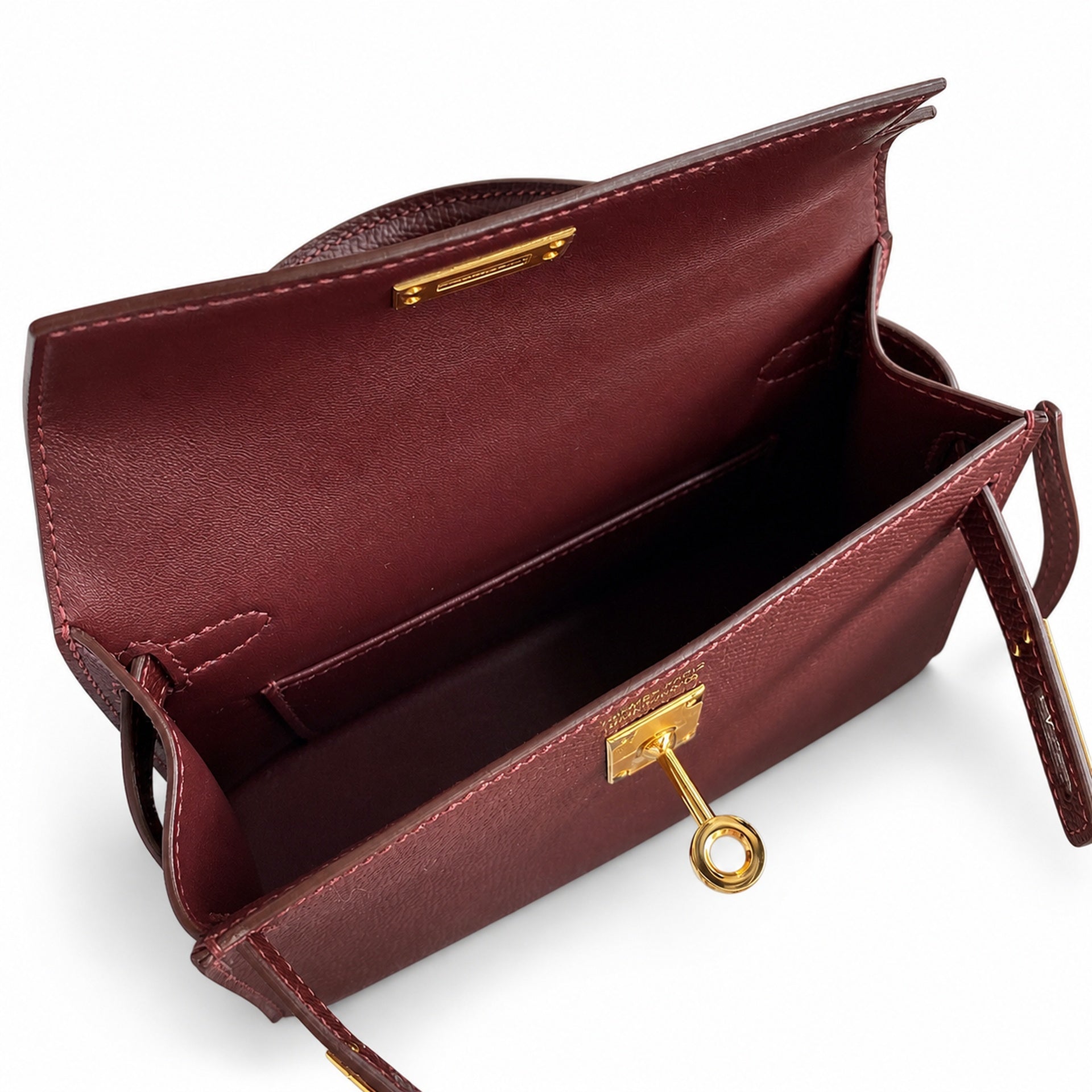 Fully hand-sewn👉Second generation Mini Kelly 19cm imported Epsom leather Hermès red gold buckle