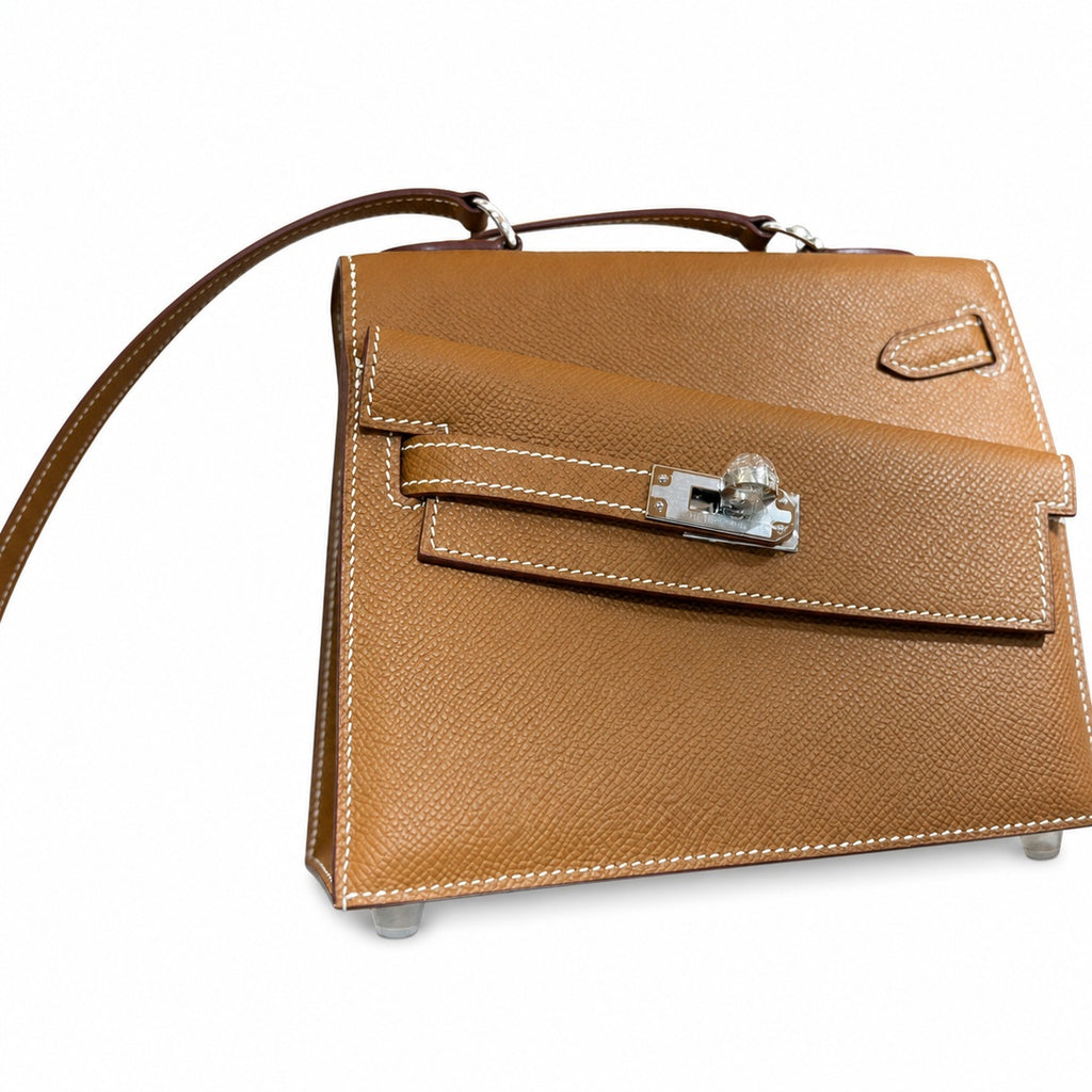 Latest new style 🆕 kelly latest style FW 2022 double-sided kelly epsom leather double-sided irregular design bold change new look more handsome and stylish 37 gold brown silver buckle