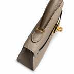 Fully hand-sewn👉Second generation Mini Kelly 19cm imported Epsom leather asphalt gray gold buckle