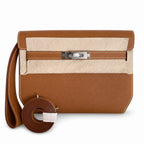 Kelly depeches 25cm epsom gold brown gold buckle silver buckle