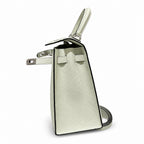kelly25cm, 0S/Vert Fizz, Epsom, sliver, all handmade‼ ️Kelly 25cm, bubble green, palm print, silver buckle, high-end handmade exclusive customization‼ ️Purely hand-made nails, hand-engraved hardware,