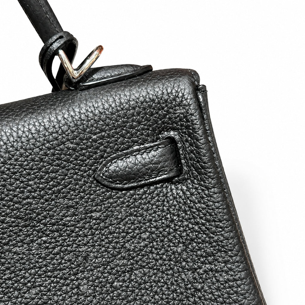 Kelly25cm, ck89/black, togo, silver, all handmade‼ Kelly 25cm, black, calfskin, silver buckle, top hand-stitched wax thread, high-end handmade exclusive customization‼ ️Purely hand-made nails, hand-en