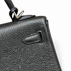 Kelly25cm, ck89/black, togo, silver, all handmade‼ Kelly 25cm, black, calfskin, silver buckle, top hand-stitched wax thread, high-end handmade exclusive customization‼ ️Purely hand-made nails, hand-en