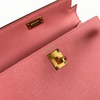 Fully hand-sewn👉Second generation Mini Kelly 19cm imported Epsom leather milkshake powder gold buckle