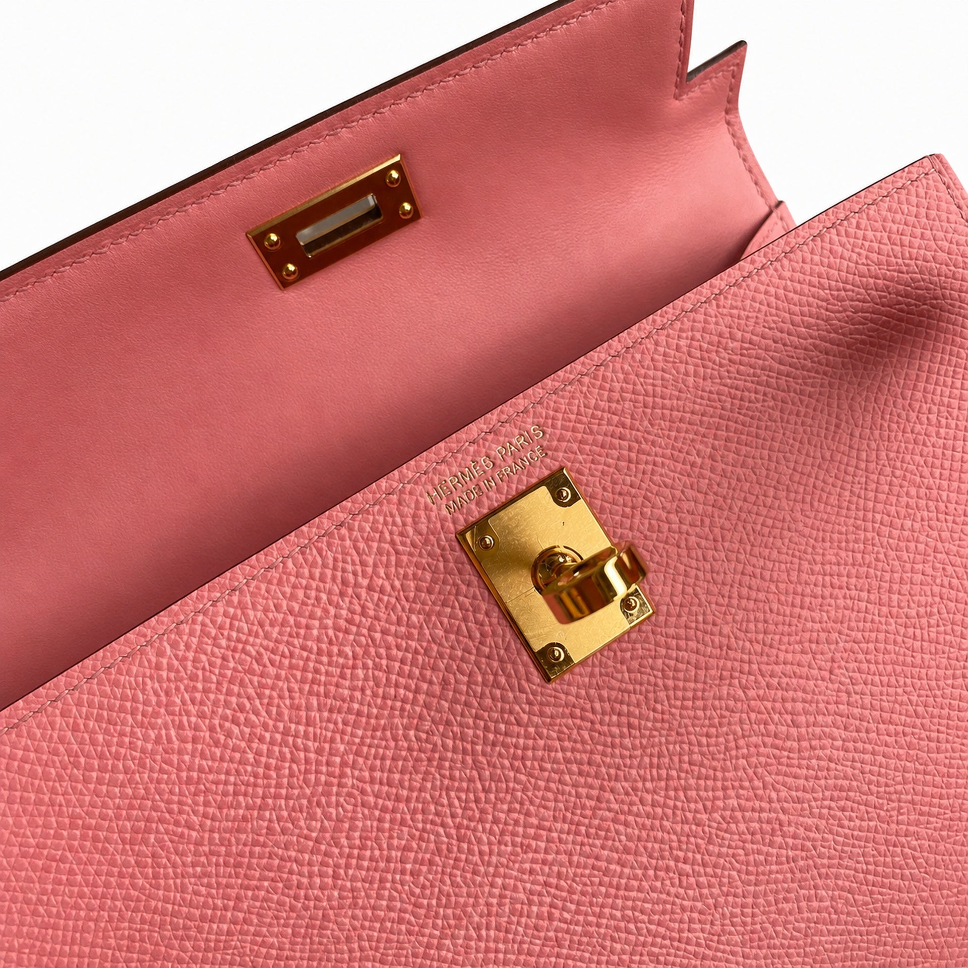 Fully hand-sewn👉Second generation Mini Kelly 19cm imported Epsom leather milkshake powder gold buckle