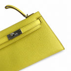 Fully hand-sewn👉Second generation Mini Kelly 19cm imported Epsom leather lemon yellow🍋 silver buckle