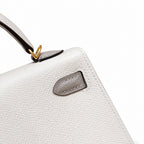 Style: mini kelly Color: ck10/craie/M8/Gris Asphalte Size: 19*12*5.5cm Leather: epsom From France Hardware: gold Mini Kelly second generation, milkshake white and starry sky gray, palm print cowhide i