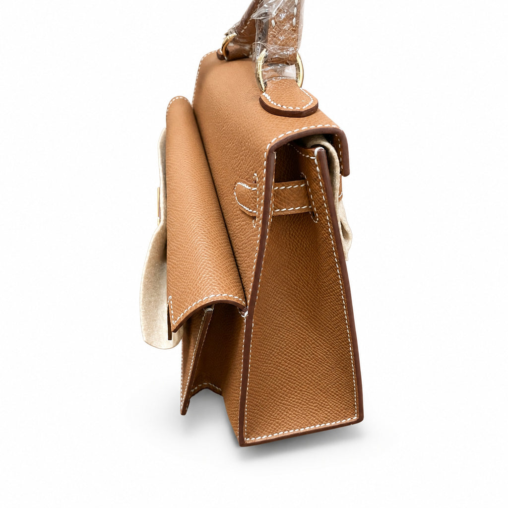 Kelly Desordre 20cm Sellier double-sided Epsom original palm print leather ck37 golden brown Gold gold buckle GHW top hand sewing