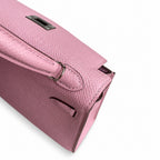 Second generation Mini Kelly 19cm Epsom leather, mallow purple, silver buckle
