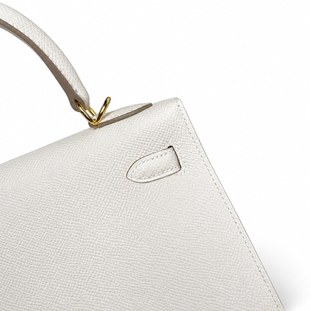 Custom order💕kelly25 milkshake white epsom gold buckle fully hand-stitched with wax thread