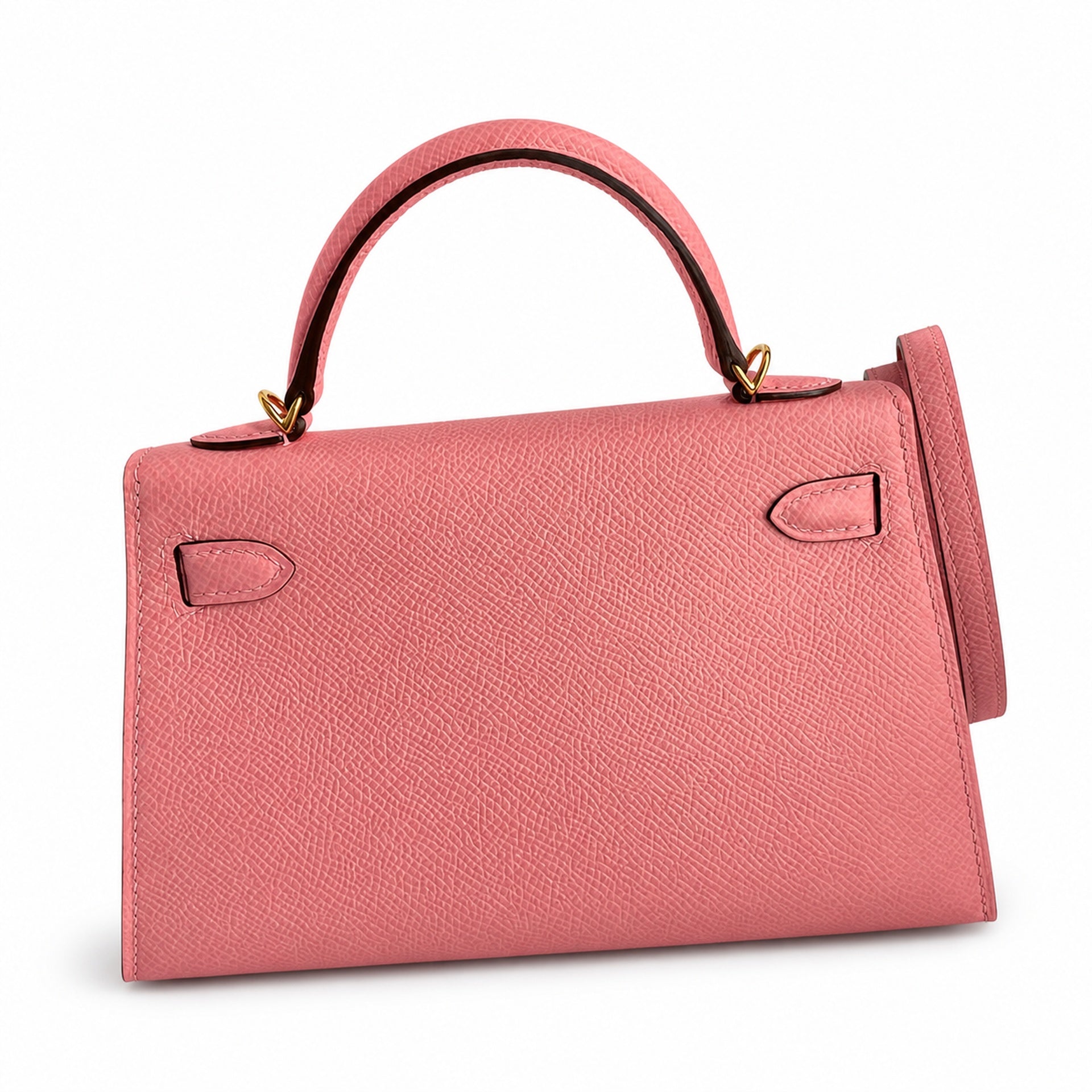 Fully hand-sewn👉Second generation Mini Kelly 19cm imported Epsom leather milkshake powder gold buckle