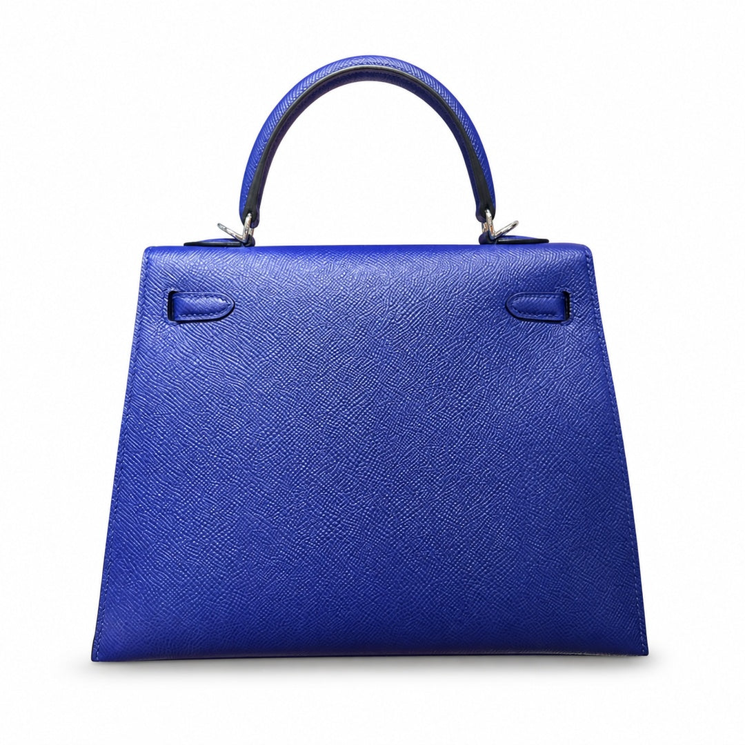 Kelly 25cm Epsom leather 7T BlueElectric electric blue top handcraft! Counter quality!