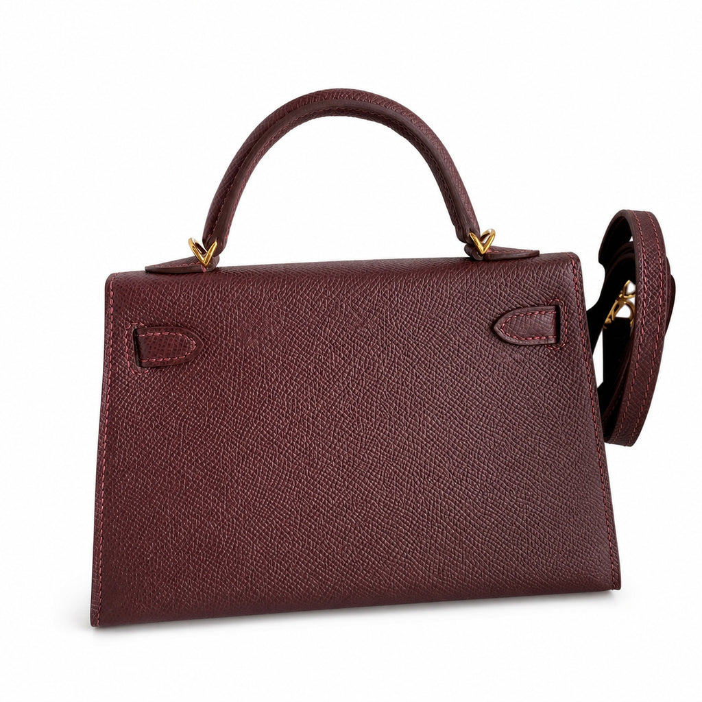Fully hand-sewn👉Second generation Mini Kelly 19cm imported Epsom leather Hermès red gold buckle