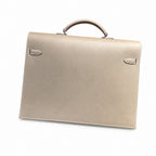 Kelly briefcase 38cm Epsom leather 18 Etoupe elephant gray top handcraft! Counter quality!