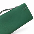 Kelly cut 31 clutch epsom malachite green gold buckle ready stock