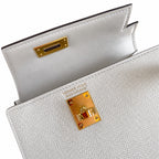 Fully hand-sewn👉Second generation Mini Kelly 19cm imported Epsom leather cream white gold buckle