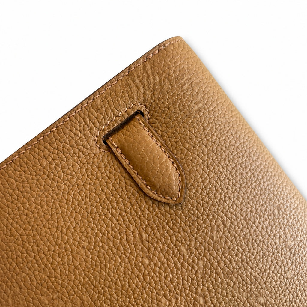 Kelly Depeches 25 clutch, Togo leather (with additional shoulder strap), can be worn cross-body, can be carried by hand or on the wrist, daily needs, seamless switch between business/leisure - central
