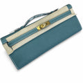 Kelly Cut 31 Clutch Epsom Leather Picture Denim Blue