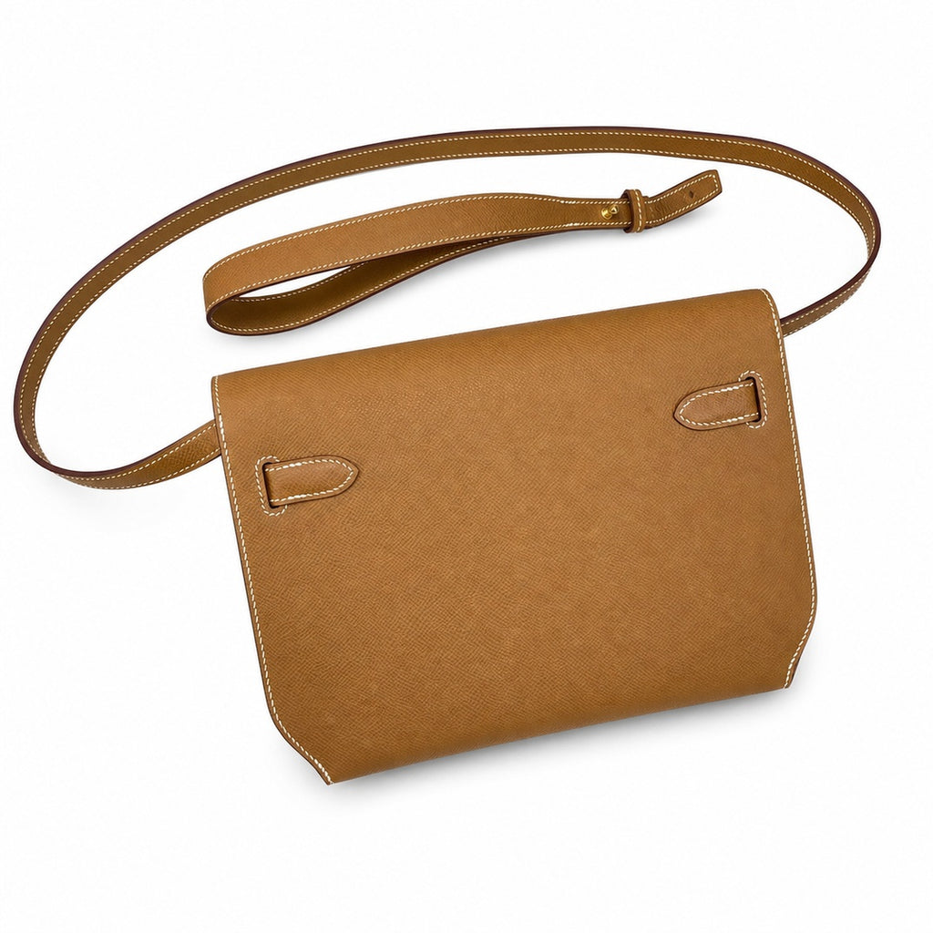 Kelly Depeches 25cm Epsom leather, 37 gold brown, gold buckle, the most in-class men's handbag Depeches25 This leather is really the best, with a shoulder strap, it instantly transforms into an armpit