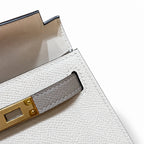 Style: mini kelly Color: ck10/craie/M8/Gris Asphalte Size: 19*12*5.5cm Leather: epsom From France Hardware: gold Mini Kelly second generation, milkshake white and starry sky gray, palm print cowhide i
