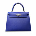 Kelly 25cm Epsom leather 7T BlueElectric electric blue top handcraft! Counter quality!