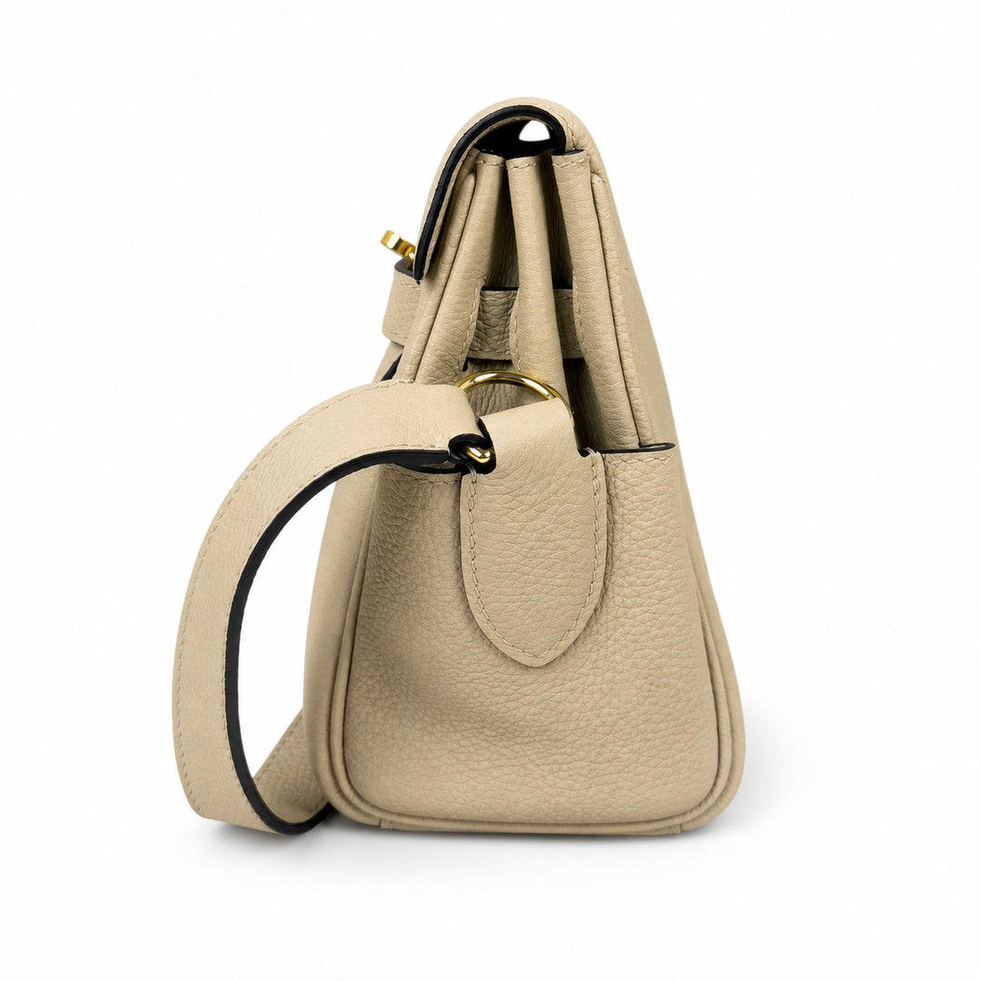 🆕 In stock kelly messenger messenger bag for men and women, gray gold buckle for windbreaker, imported leather, all-steel hand-waxed thread, the highest cost-effectiveness on the Internet. The classic
