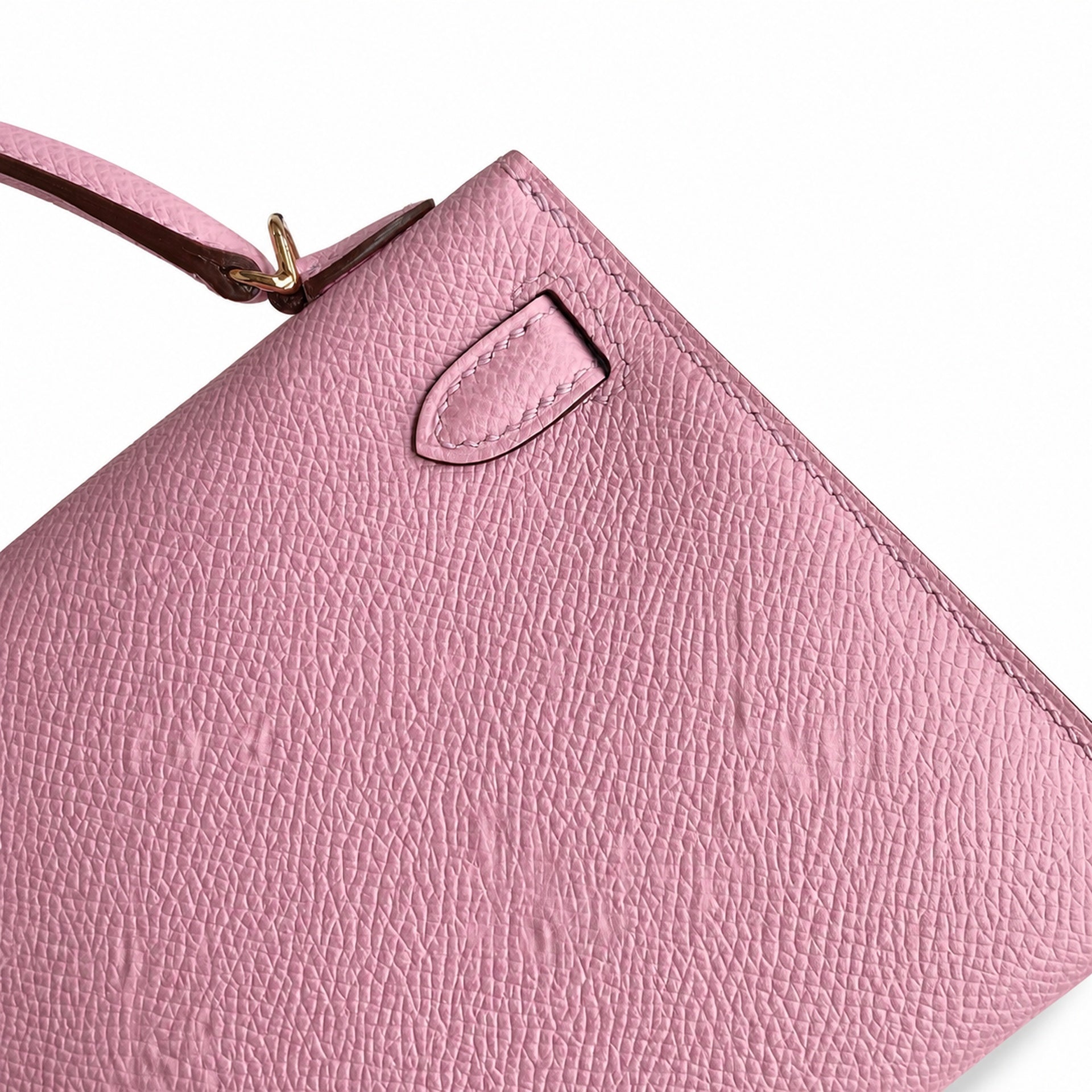 Fully hand-sewn👉Second generation Mini Kelly 19cm imported Epsom leather, malva purple, rose gold buckle
