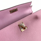 Fully hand-sewn👉Second generation Mini Kelly 19cm imported Epsom leather, malva purple, rose gold buckle