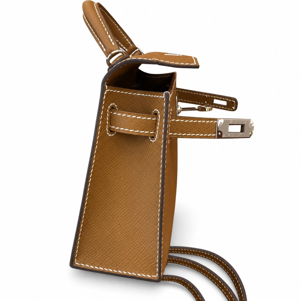 Fully hand-sewn👉Second generation Kelly 19cm imported Epsom leather earthy yellow gold and silver buckle
