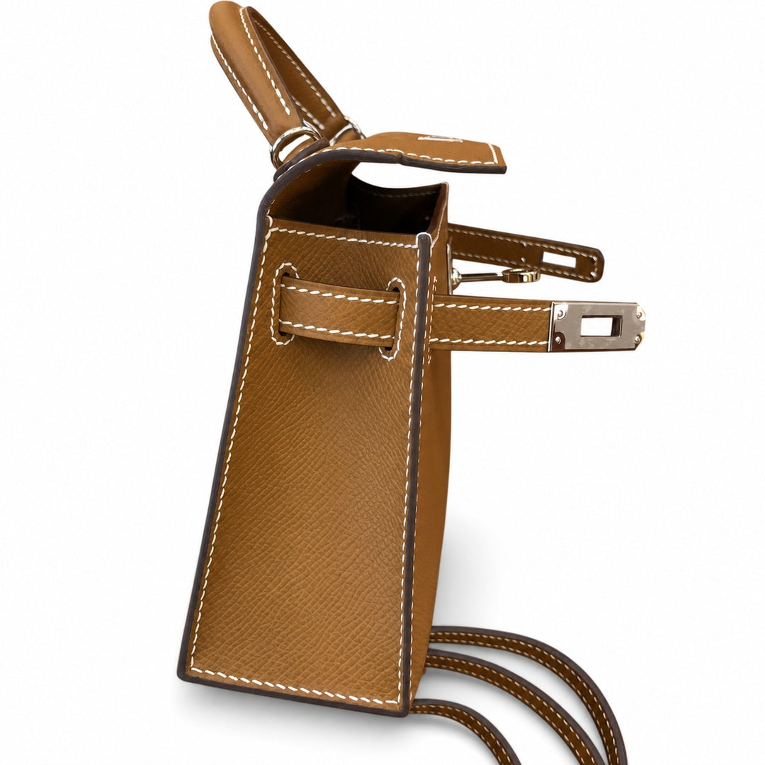 Fully hand-sewn👉Second generation Kelly 19cm imported Epsom leather earthy yellow gold and silver buckle