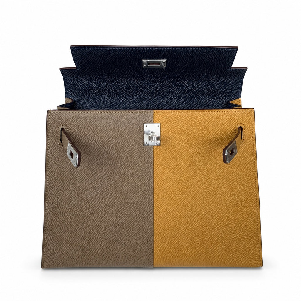 Customer order💕kelly25 sesame color with elephant gray interior with midnight blue epsom frosted silver buckle handmade
