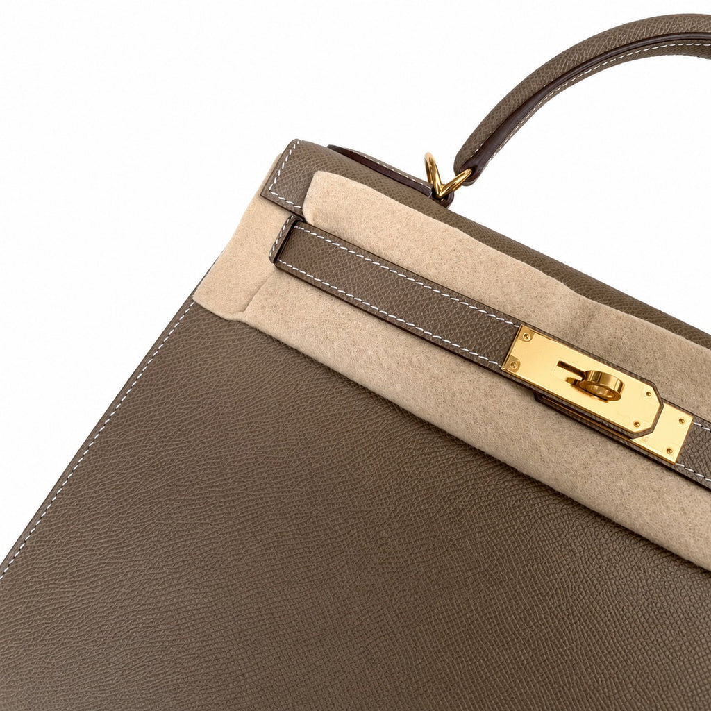 Kelly28cm gold buckle (Gold) epsom 18 elephant gray Etoupe top quality handmade customer order✈️✈️
