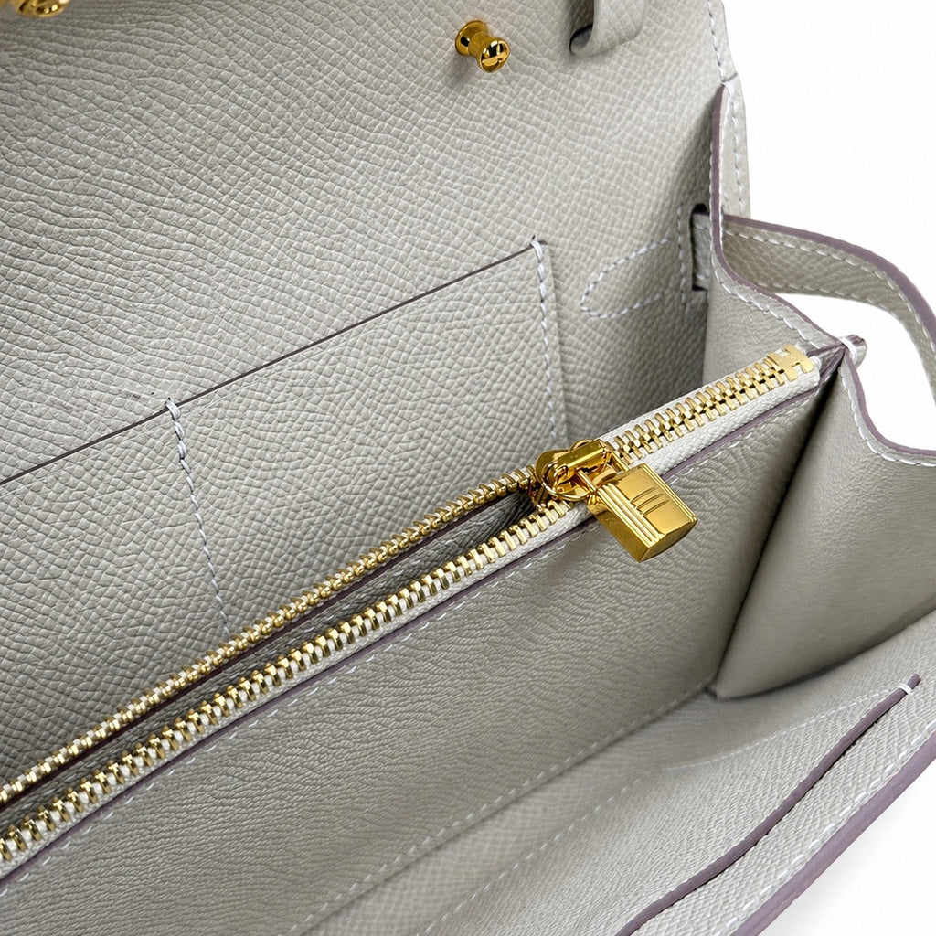 Kelly woc epsom, milkshake platinum buckle, Hass leather, handmade wax thread, all-steel hardware, top-selling market currency