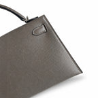 Fully hand-sewn👉Second generation Mini Kelly 19cm imported Epsom leather pewter gray silver buckle