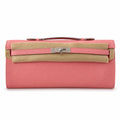 Kelly cut 31 clutch epsom milkshake powder silver buckle in stock