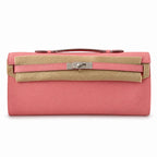 Kelly cut 31 clutch epsom milkshake powder silver buckle in stock