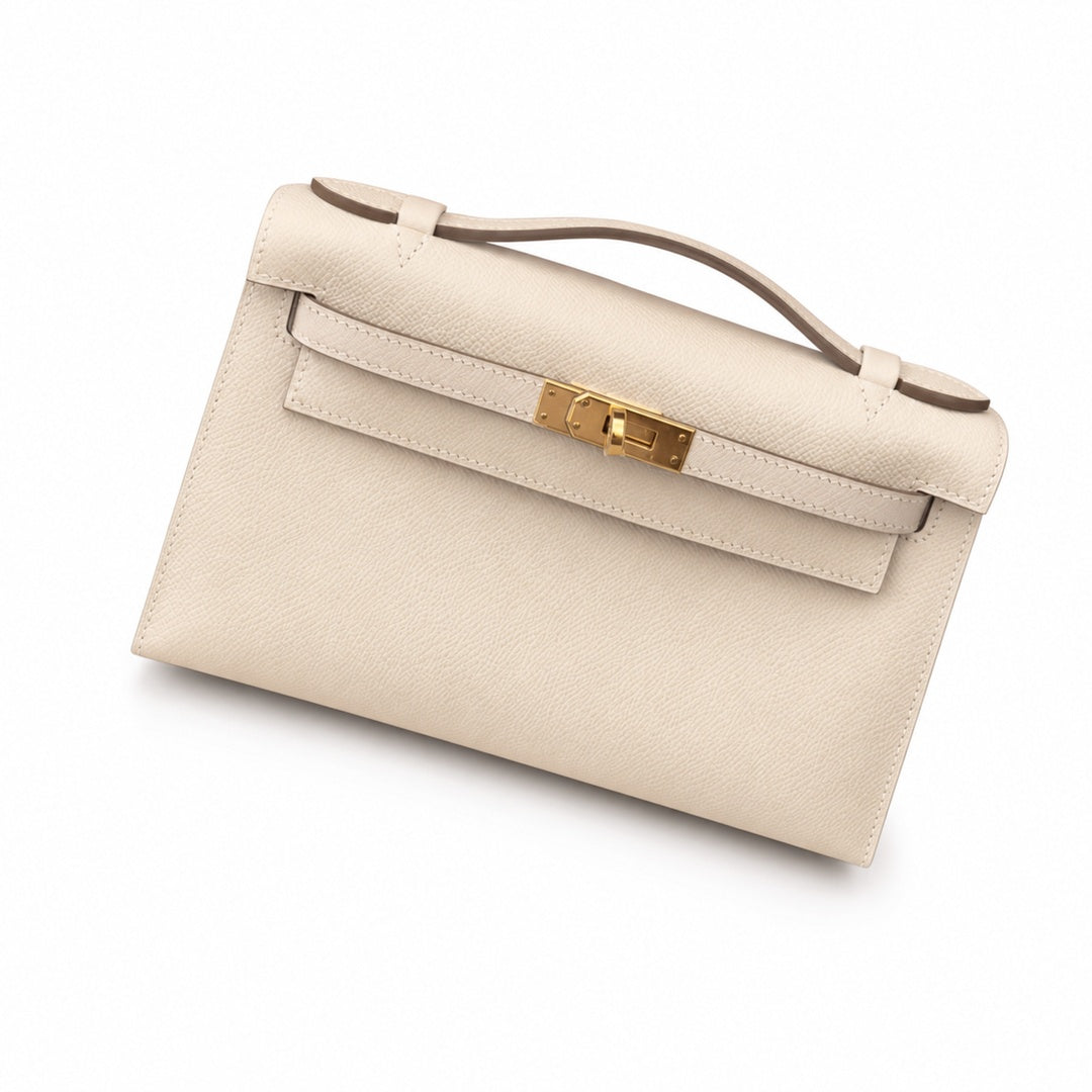 mini kelly 22 generation milkshake white epsom leather gold buckle and silver buckle ready stock, every beautiful girl, an essential beauty bag