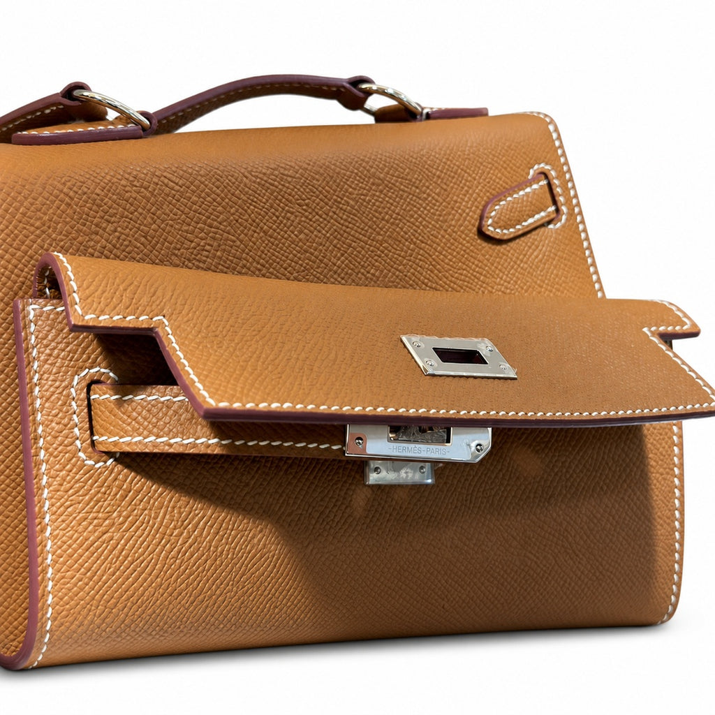 Latest new style 🆕 kelly latest style FW 2022 double-sided kelly epsom leather double-sided irregular design bold change new look more handsome and stylish 37 gold brown silver buckle