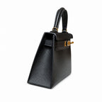 Style: mini kelly Color: ck89/Noir Size: 19*12*5.5cm Leather: epsom From France Hardware: gold Mini Kelly second generation, black, French imported cowhide, gold buckle, high-end fully handmade exclus