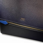 Kelly 28cm Epsom leather 73 Bleu Saphir sapphire blue combined with 71 Bleu France French blue top handcraft! Counter quality!