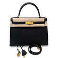 kelly32cm, ck89/Black, Epsom, gold, all handmade‼ ️Kelly 32cm, black, palm print, gold buckle, high-end handmade exclusive customization‼ ️Purely hand-made nails, hand-engraved hardware, fine steel Di
